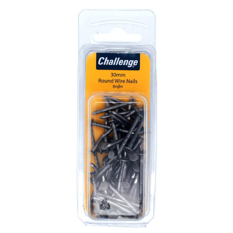 Round Wire Nails 30mm - Bright