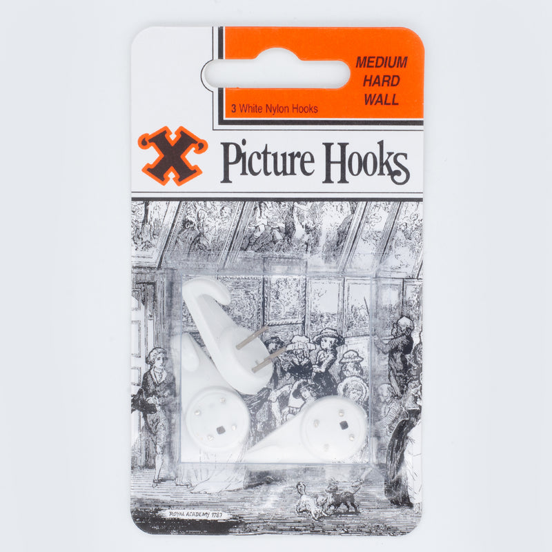 Medium  White X Hard Wall Hooks