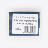 10mm x 1.00mm Brassed Escutcheon (Dome head) Pins