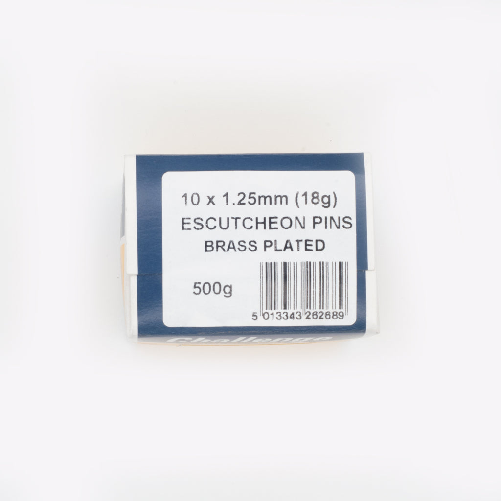 Challenge 10 x 1.25 (18g) Steel, Brass Plated Escutcheon Pins