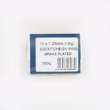 Challenge 10 x 1.25 (18g) Steel, Brass Plated Escutcheon Pins