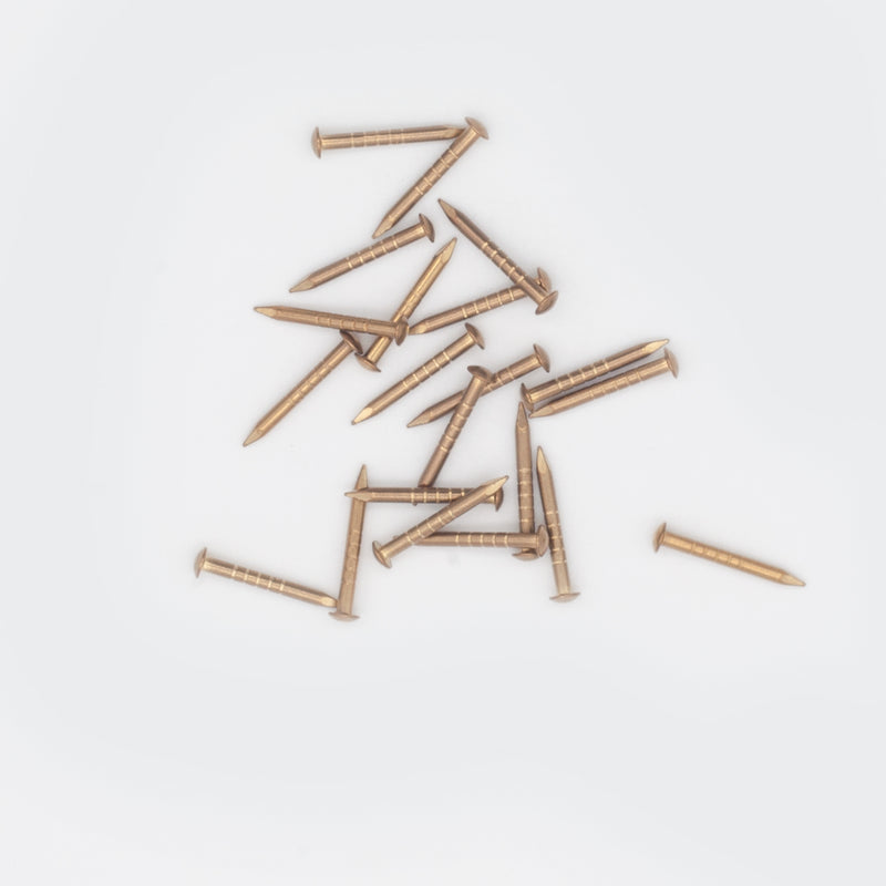 15mm Solid Brass Escutcheon Pins (Dome head nails) - 30gm