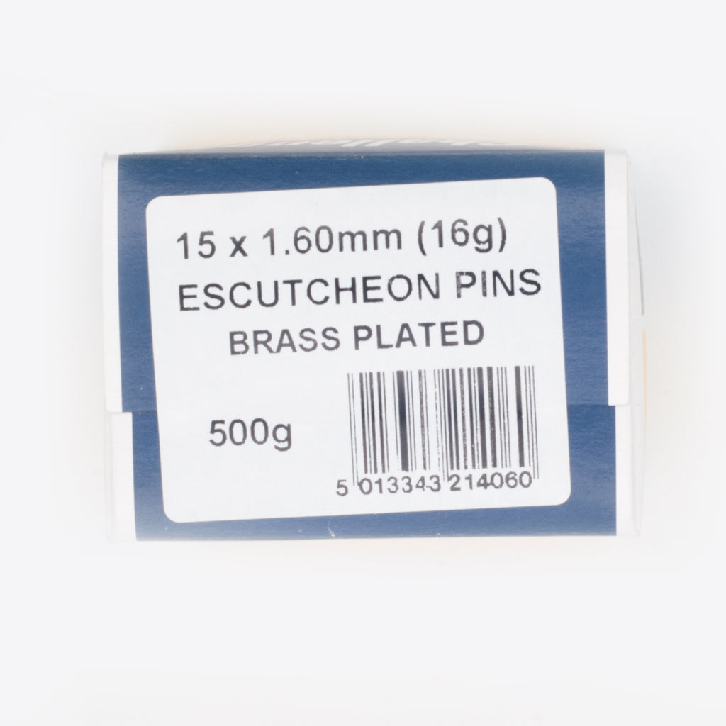 15mm x 1.60mm Brassed Escutcheon (Dome head) Pins