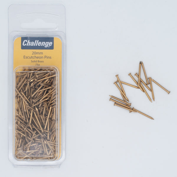 20mm Solid Brass Escutcheon Pins (Dome head nails) - 75g