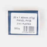 20x1.40mm Zinc Plated Panel Pins
