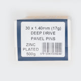30x1.40mm Deep Drive Panel Pins Zinc Plated