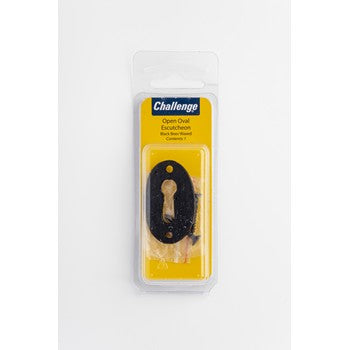 Open Oval Escutcheon - Black Wax