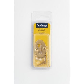 Open Oval Escutcheon - Unfinished Brass
