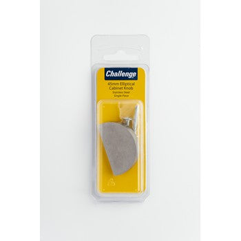 Elliptical Cabinet Knob - Stainless Steel