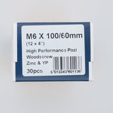 6.0 x 100mm High Performance Screw
