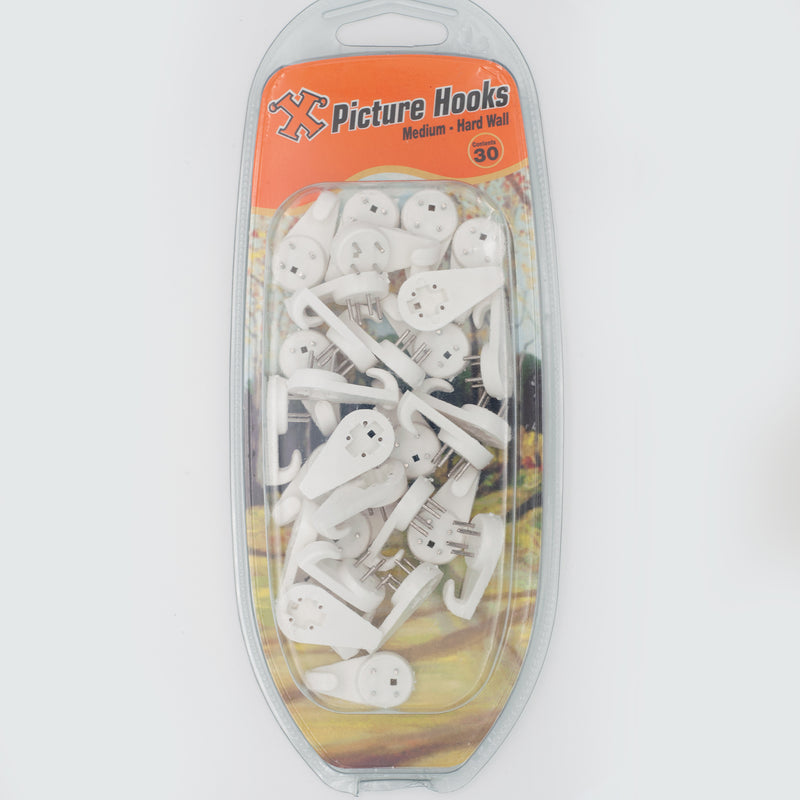 Medium Hard Wall Hooks - Pack