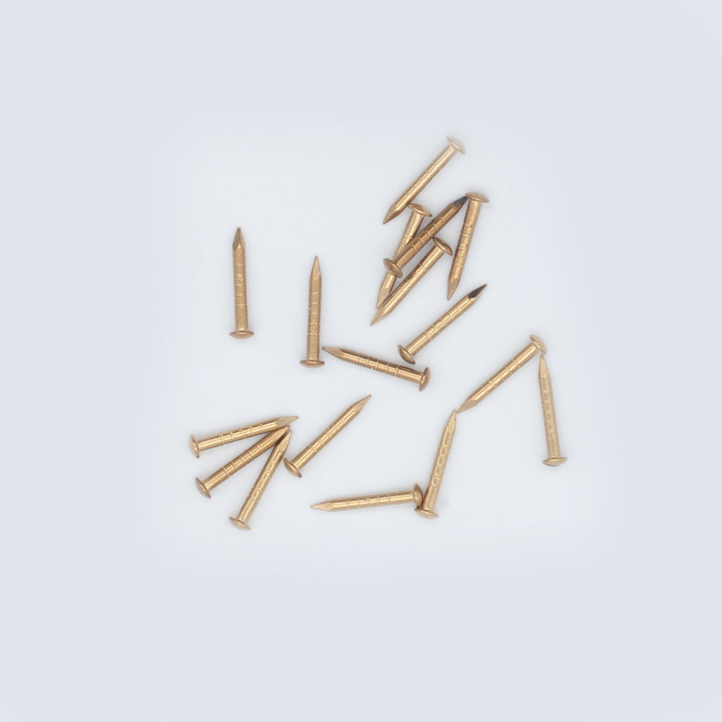 13mm Solid Brass Escutcheon Pins (Dome head nails) - 30gm