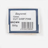 13mm Cut Gimp Pins Brown - 500g