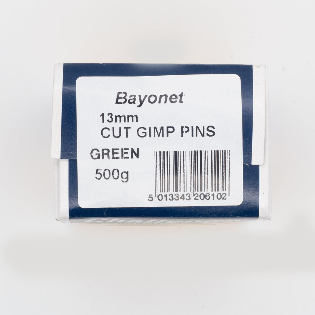 13mm Cut Gimp Pins Green - 500g