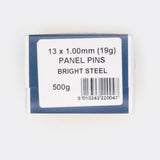 13x1.00mm Bright Steel Panel Pins-4x500g(2kg)