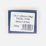 15x1.25mm Bright Steel Panel Pins-4x500g(2kg)