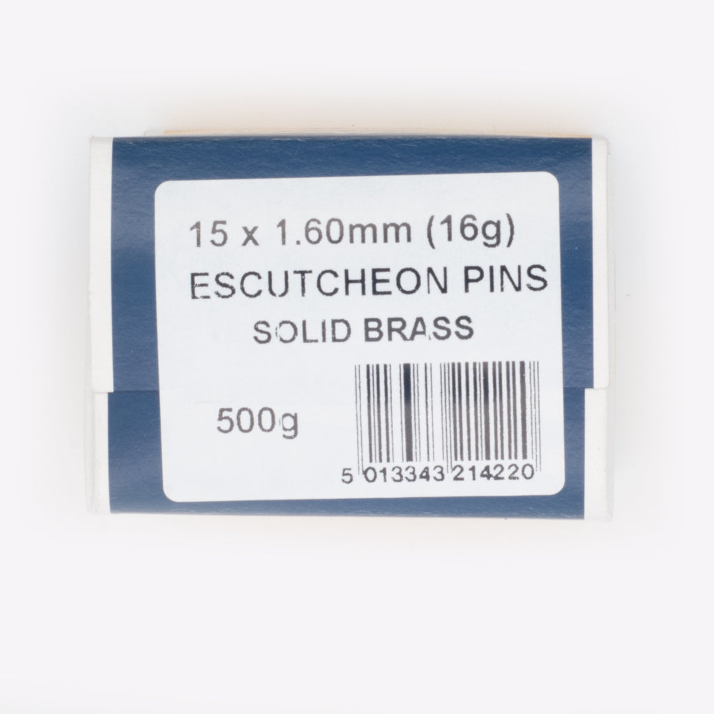 15mm x 1.6mm Solid Brass Escutcheon Pins (Dome head nails) - 500gm