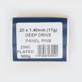 20x1.40mm Deep Drive Panel Pins Zinc Plated