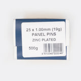 25x1.00mm Zinc Plated Panel Pins