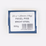 25x1.25mm Bright Steel Panel Pins
