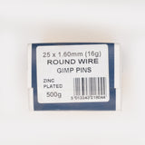 25x1.60mm Round Wire Gimp Pins ZP