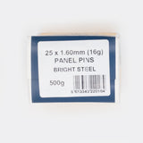 25x1.60mm Bright Steel Panel Pins