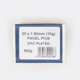 25x1.60mm Zinc Plated Panel Pins