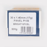 30x1.40mm Bright Steel Panel Pins