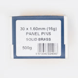 30x1.60mm Brass Panel Pins