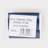 30x1.60mm Zinc Plated Panel Pins