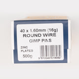 40x1.60mm Round Wire Gimp Pins ZP