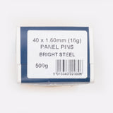 40x1.60mm Bright Steel Panel Pins
