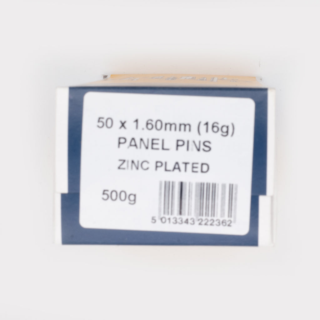 50x1.60mm Zinc Plated Panel Pins