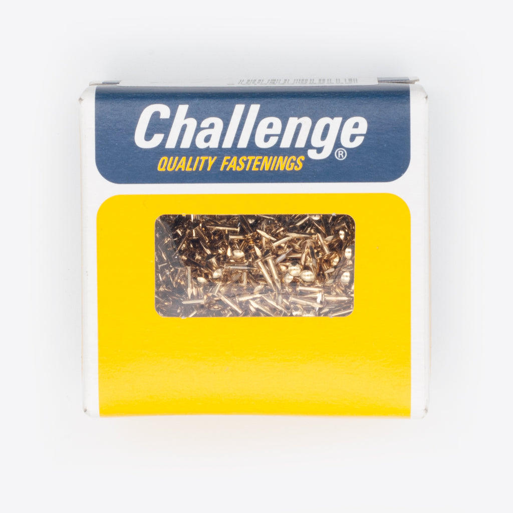 Challenge 6 x 1.25 (18g) Steel, Brass Plated Escutcheon Pins
