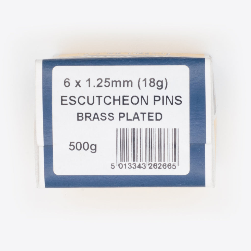 Challenge 6 x 1.25 (18g) Steel, Brass Plated Escutcheon Pins