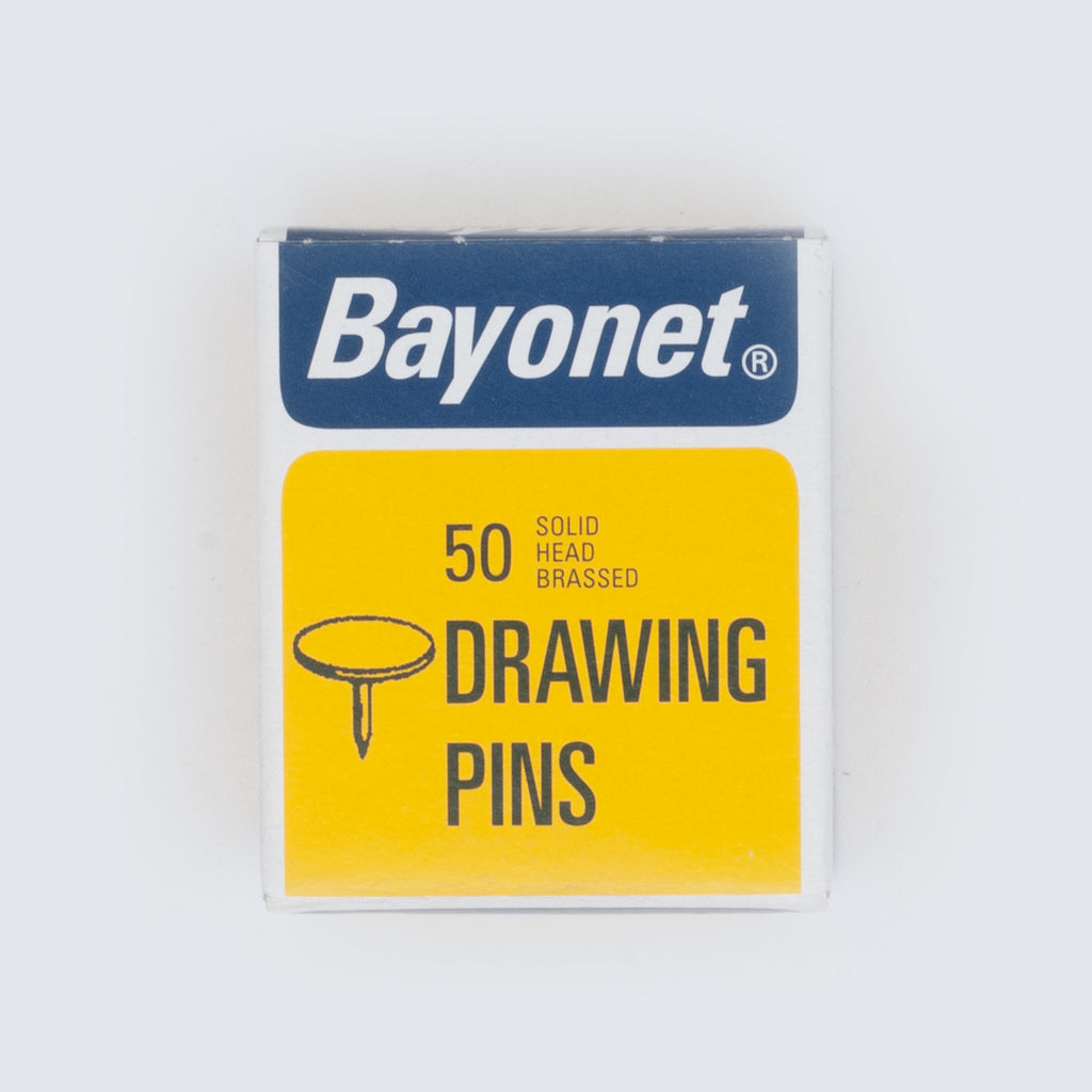 Drawing Pins - Box of 50 Pins - Electro Brassed